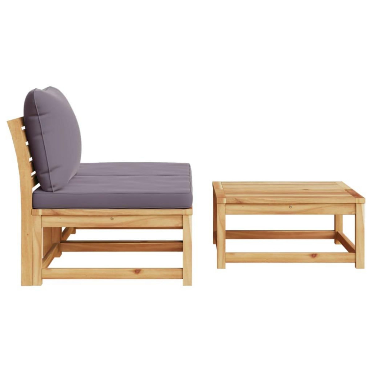 VIDAXL Salon de jardin 3 pcs avec coussins bois massif d'acacia