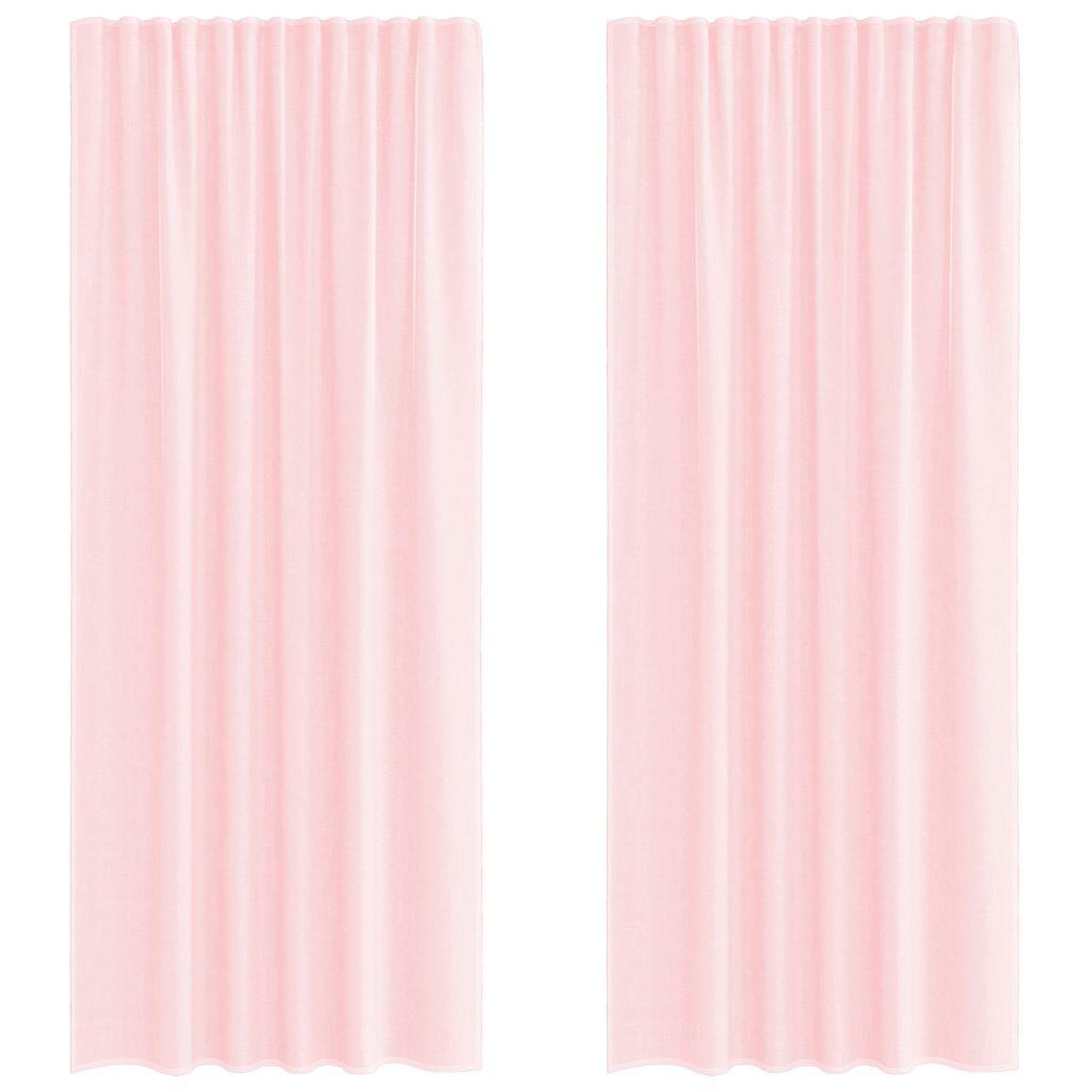 Voir la diapositive 2 : VIDAXL Rideaux en voile avec boucles 2 pcs rose clair 140x245 cm
