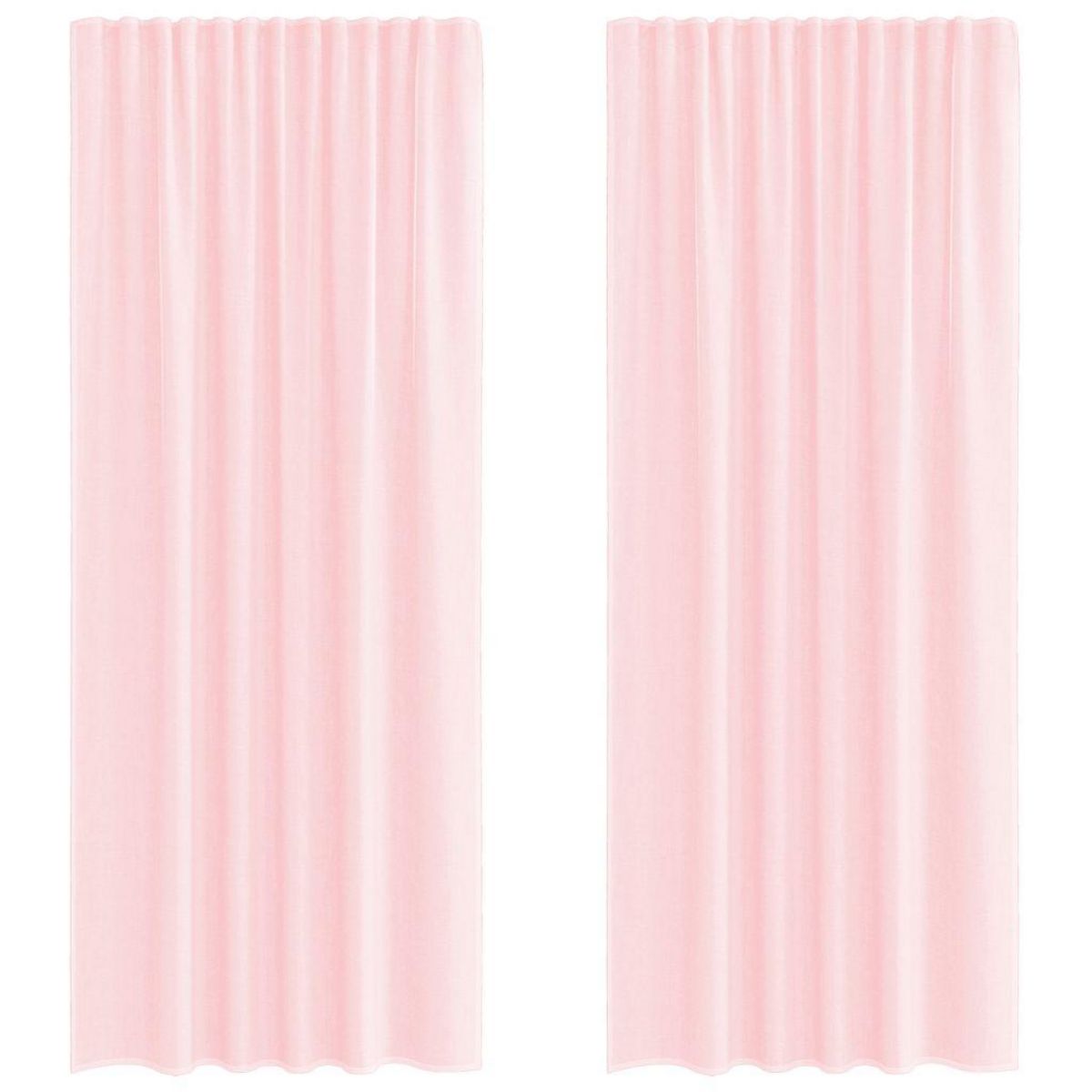 VIDAXL Rideaux en voile avec boucles 2 pcs rose clair 140x245 cm