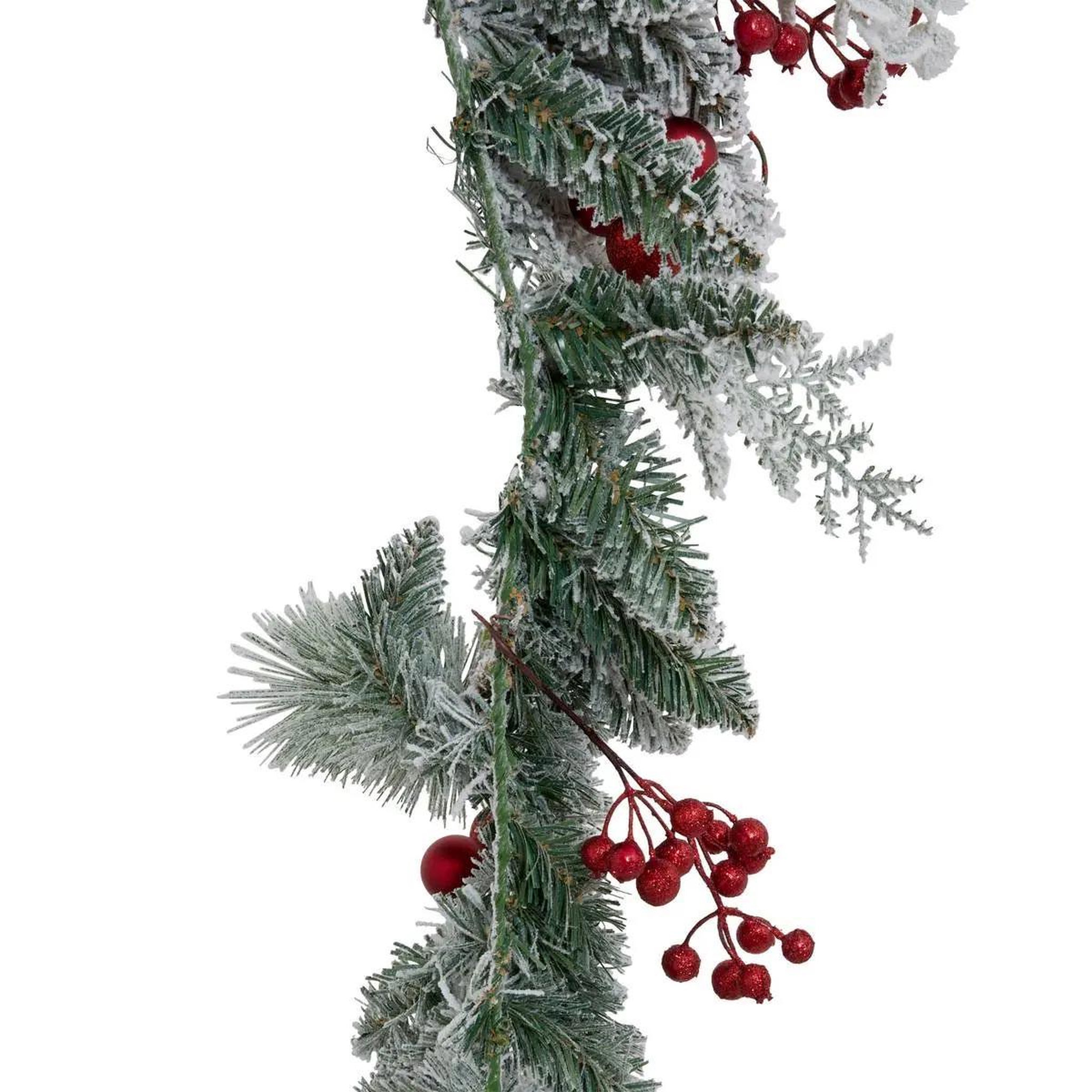 Voir la diapositive 3 : ATMOSPHERA Guirlande de noël enneigée  baies  180cm multicolore