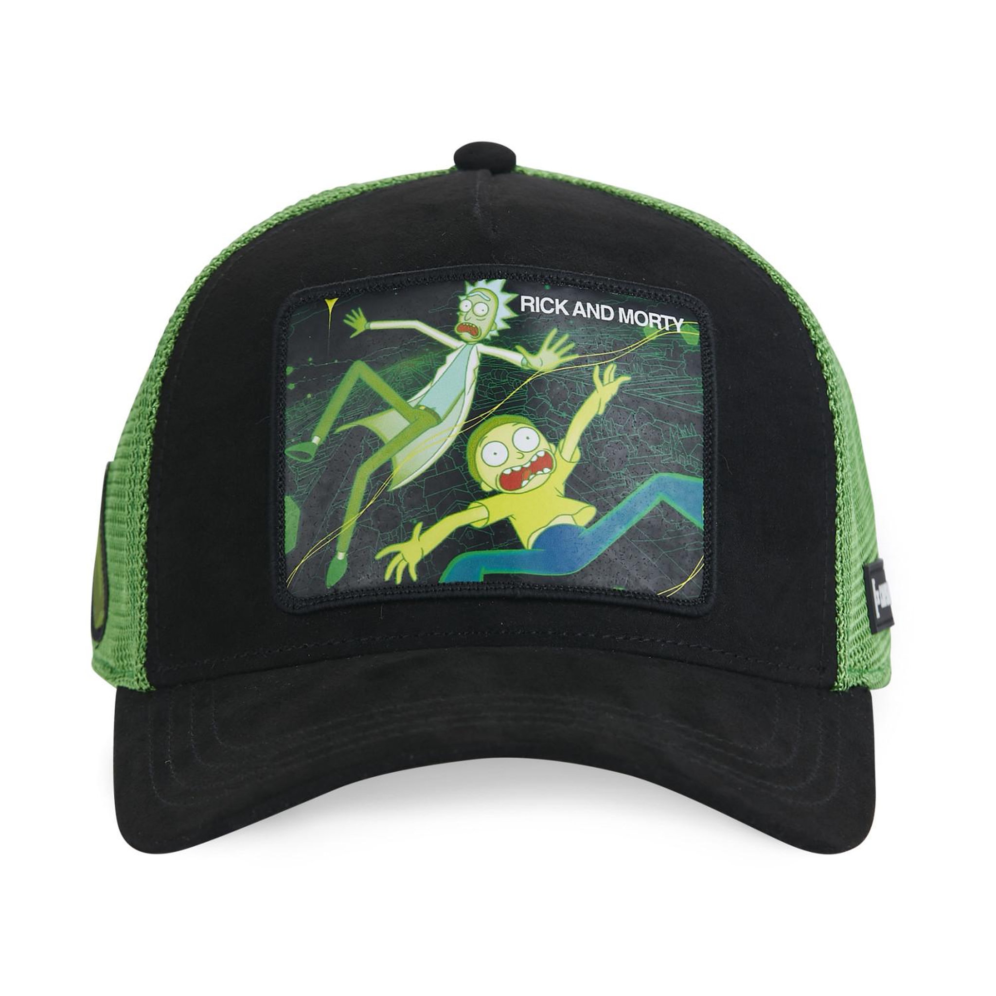 Voir la diapositive 2 : CAPSLAB Casquette trucker avec filet finitons premium rick et morty