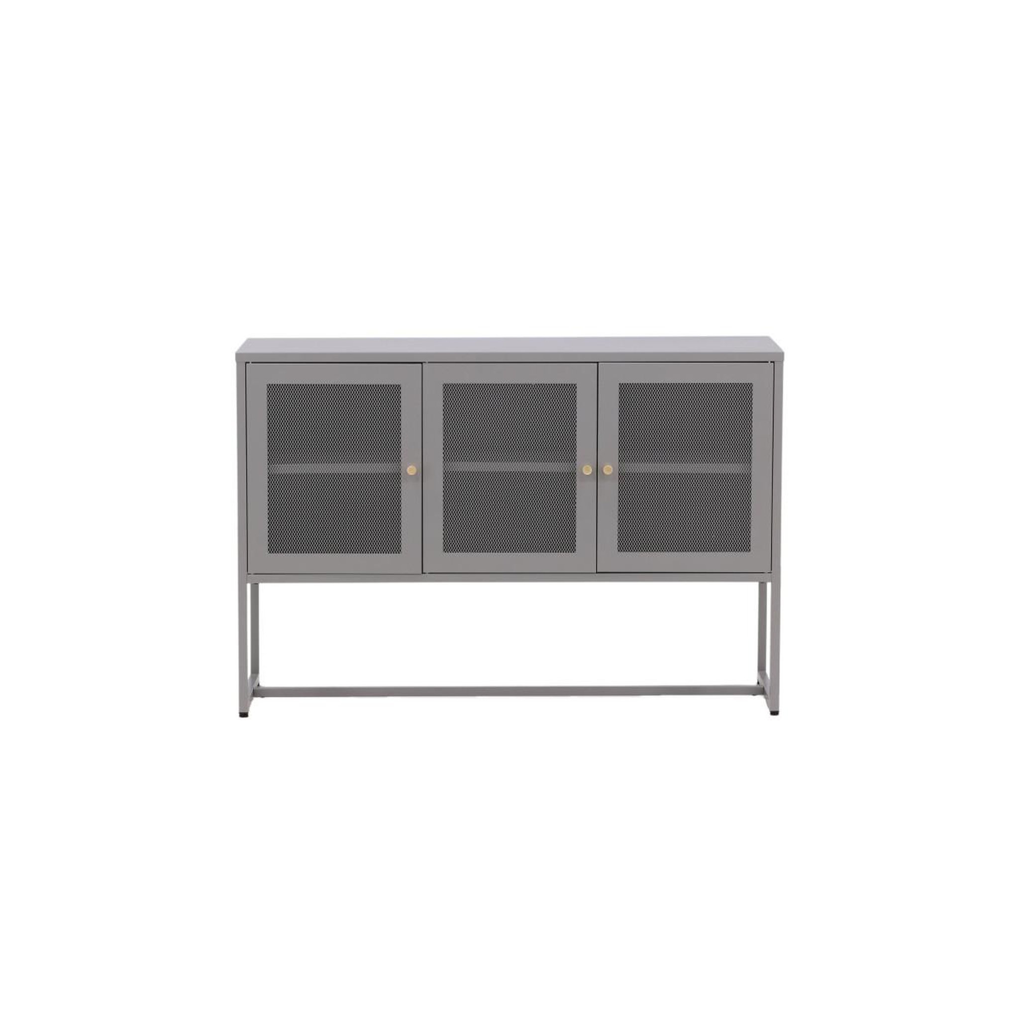 Voir la diapositive 2 : Paris Prix Bahut 3 portes en métal  malla  120cm gris clair