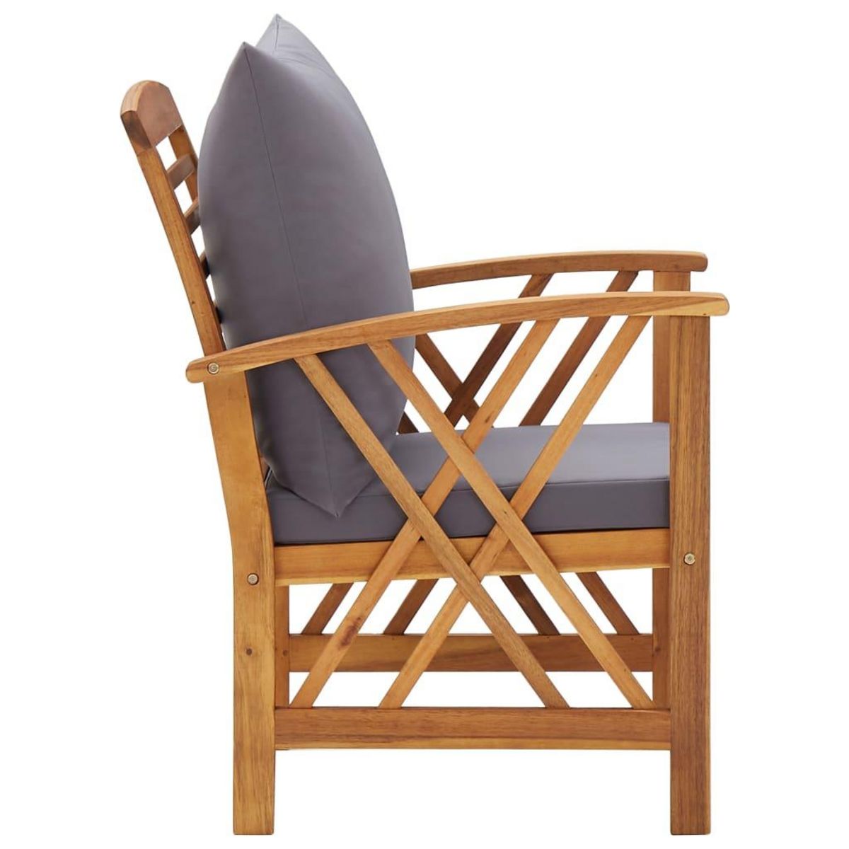 VIDAXL Chaises de jardin avec coussins lot de 2 Bois d'acacia massif