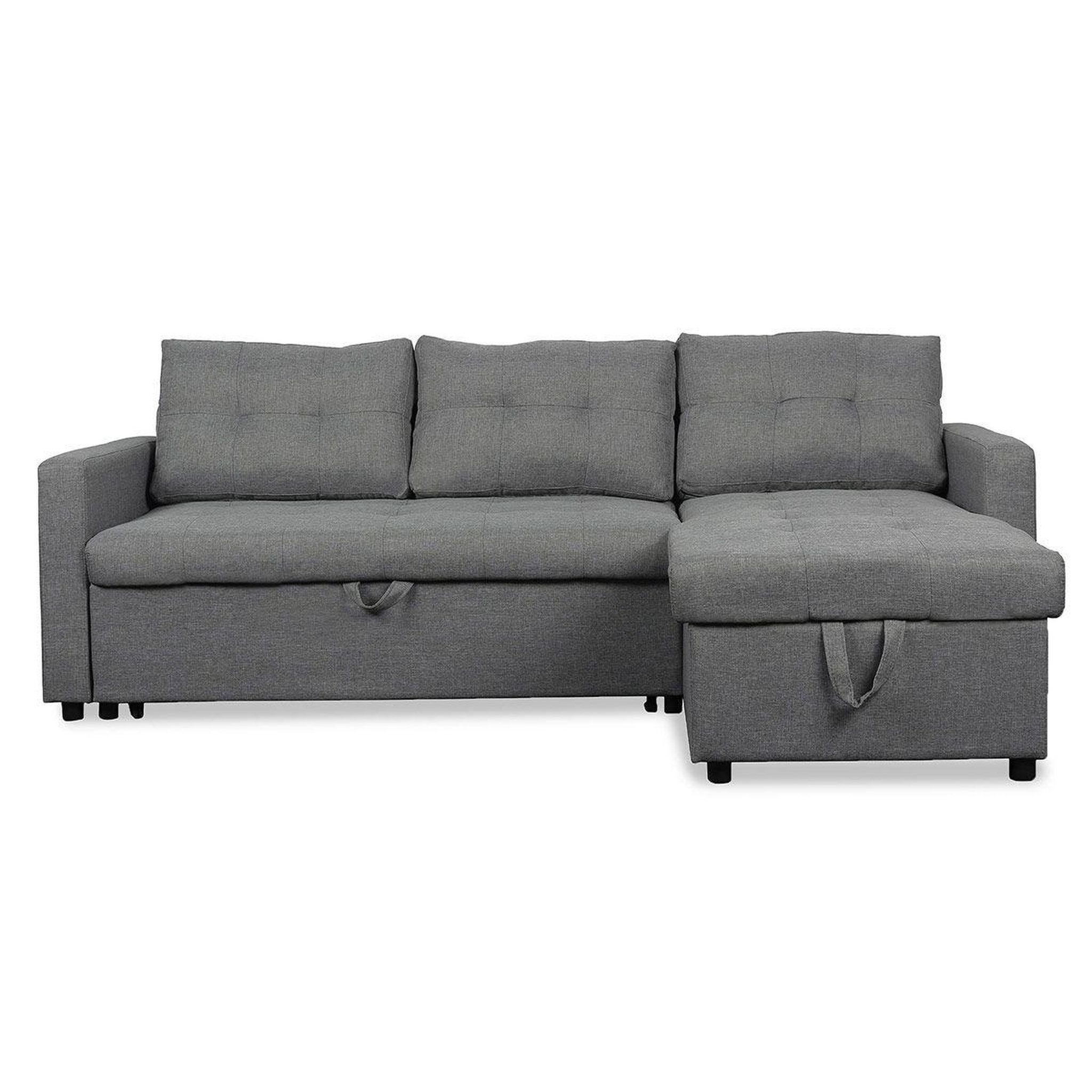 Paris Prix Canapé d'angle convertible tissu  corto  221cm gris