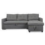 Paris Prix Canapé d'Angle Convertible Tissu  Corto  221cm Gris