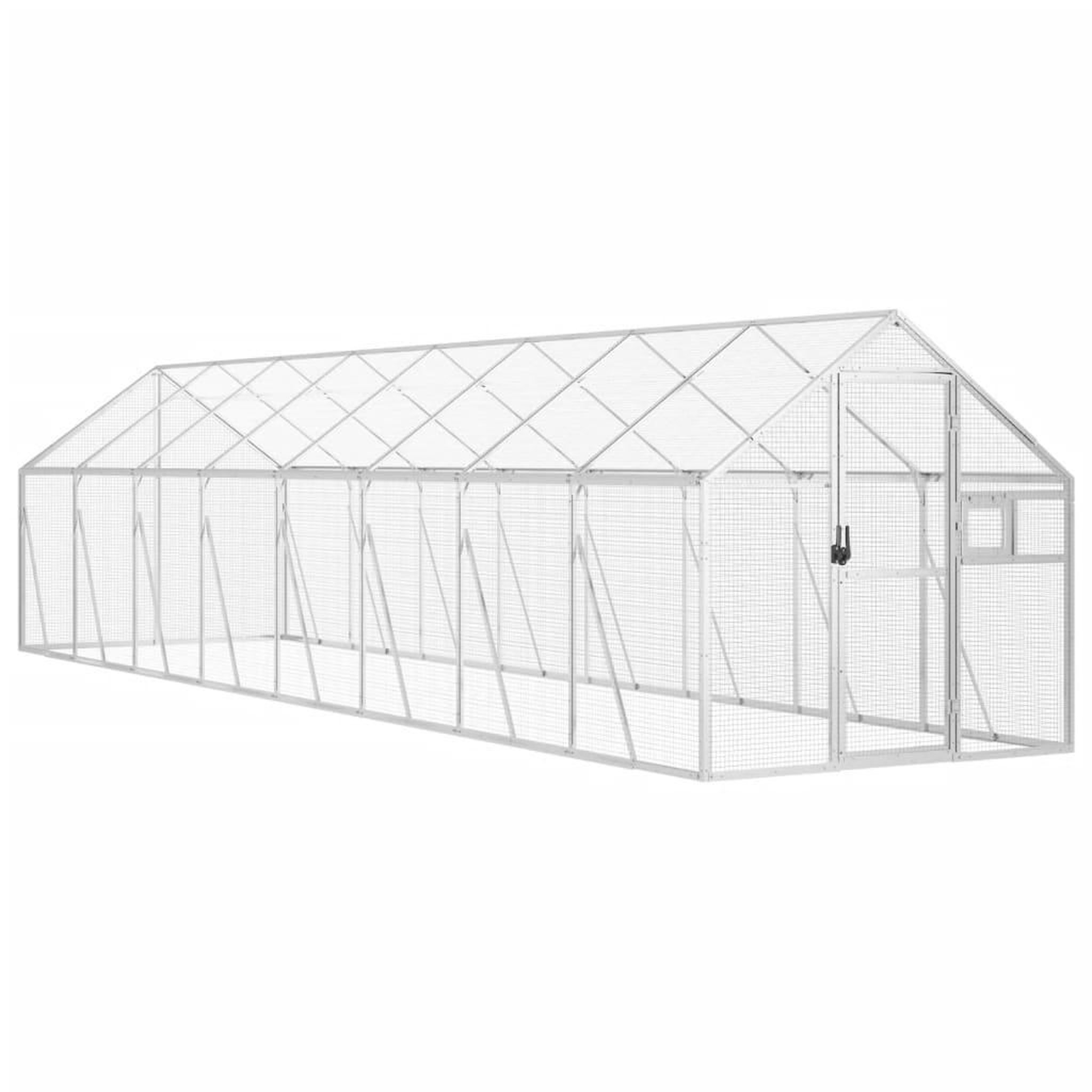 Voir la diapositive 2 : VIDAXL Voliere argente 1,79x8x1,85 m aluminium