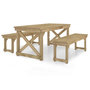 Voir la diapositive 1 : VIDAXL Ensemble a manger de jardin 3 pcs Bois de pin impregne