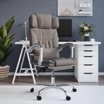 VIDAXL Fauteuil de massage inclinable de bureau Taupe Tissu