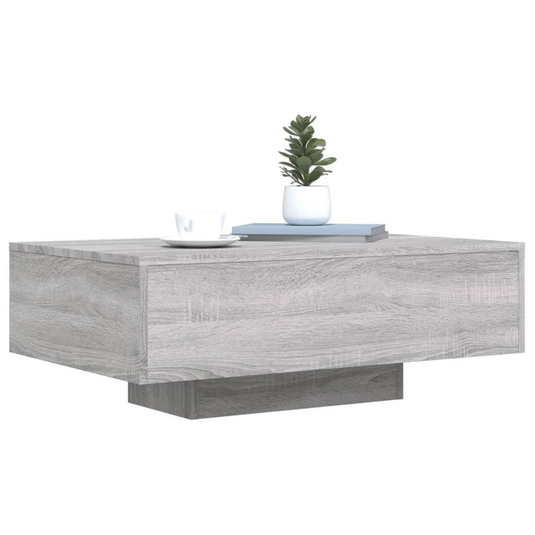 Voir la diapositive 5 : VIDAXL Table basse avec lumieres LED sonoma gris 85x55x31 cm