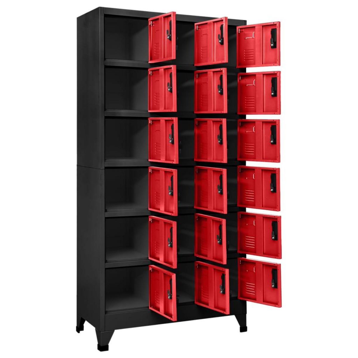 VIDAXL Armoire a casiers Anthracite et rouge 90x40x180 cm Acier
