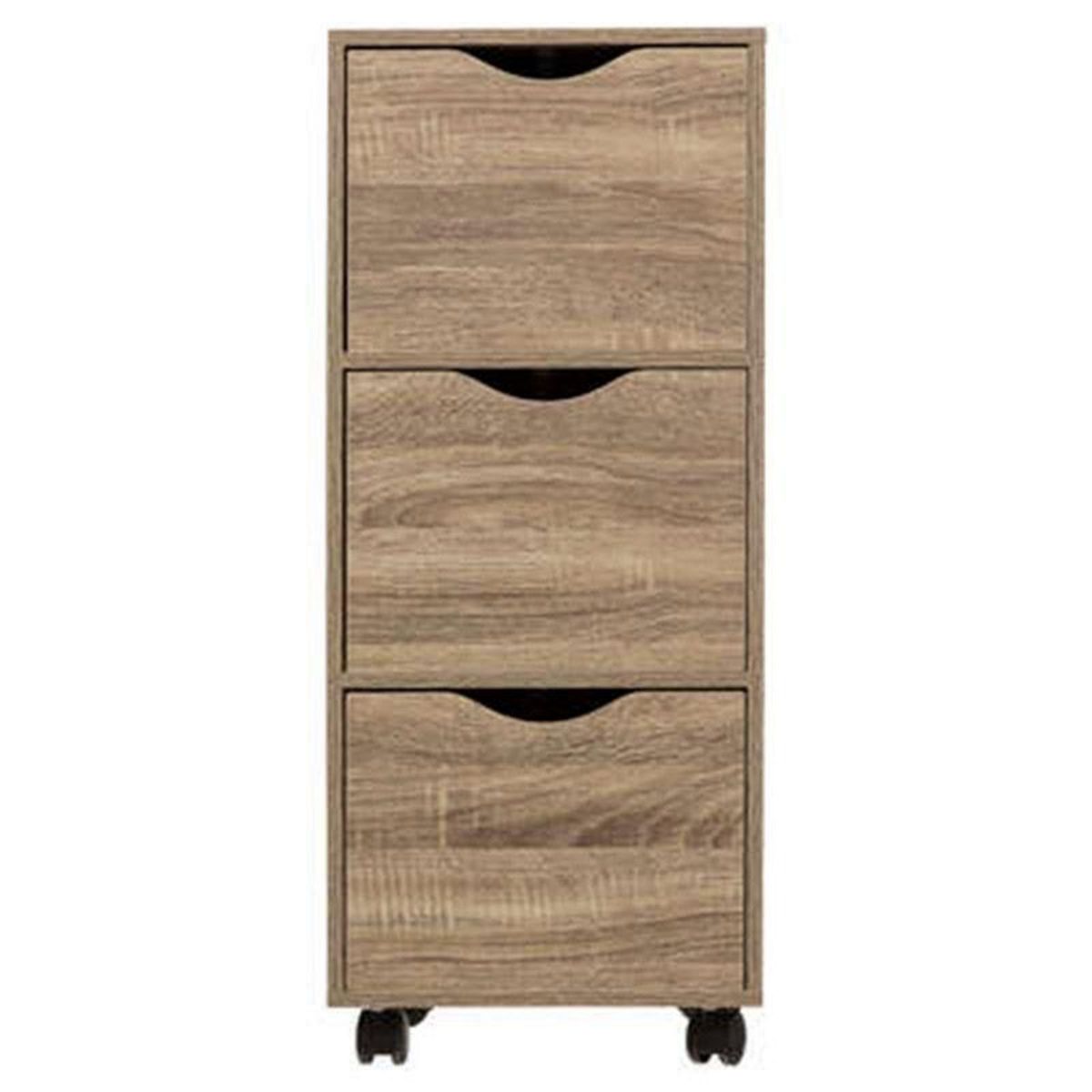  Tour de Rangement  3 Tiroirs  80cm Naturel