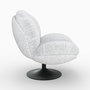 Voir la diapositive 5 : Rendez vous déco Fauteuil pivotant en tissu bouclé gris chiné-Ricci