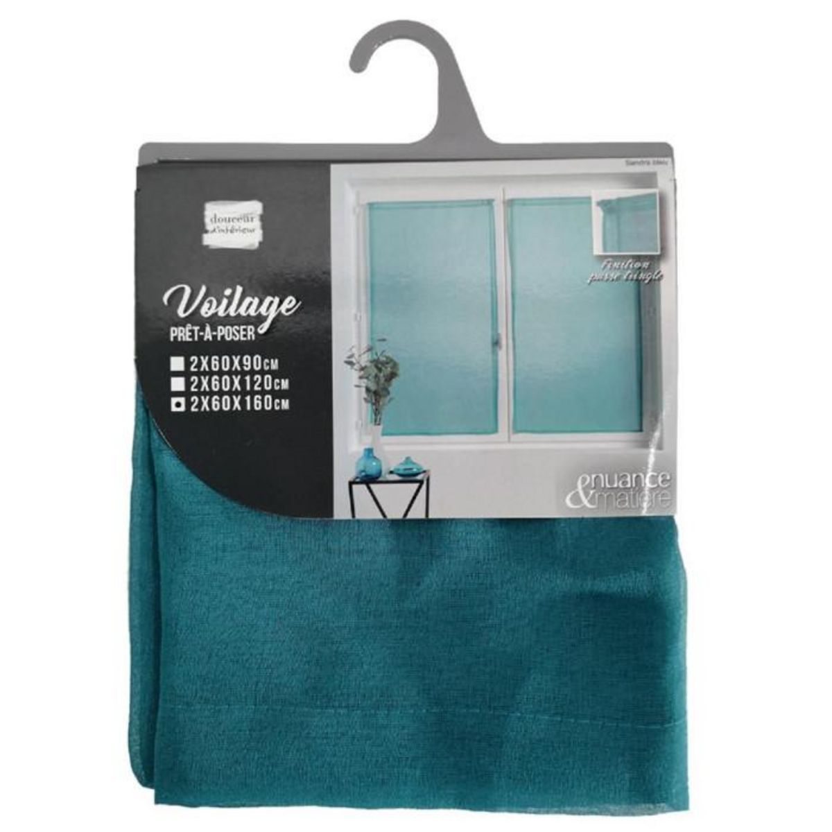 Paris Prix Paire de Voilages  Sandra  60x160cm Bleu
