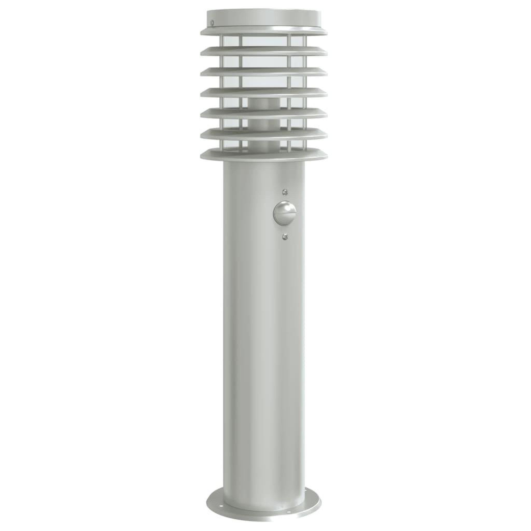 Voir la diapositive 2 : VIDAXL Lampadaire d'exterieur avec capteur argente acier inoxydable