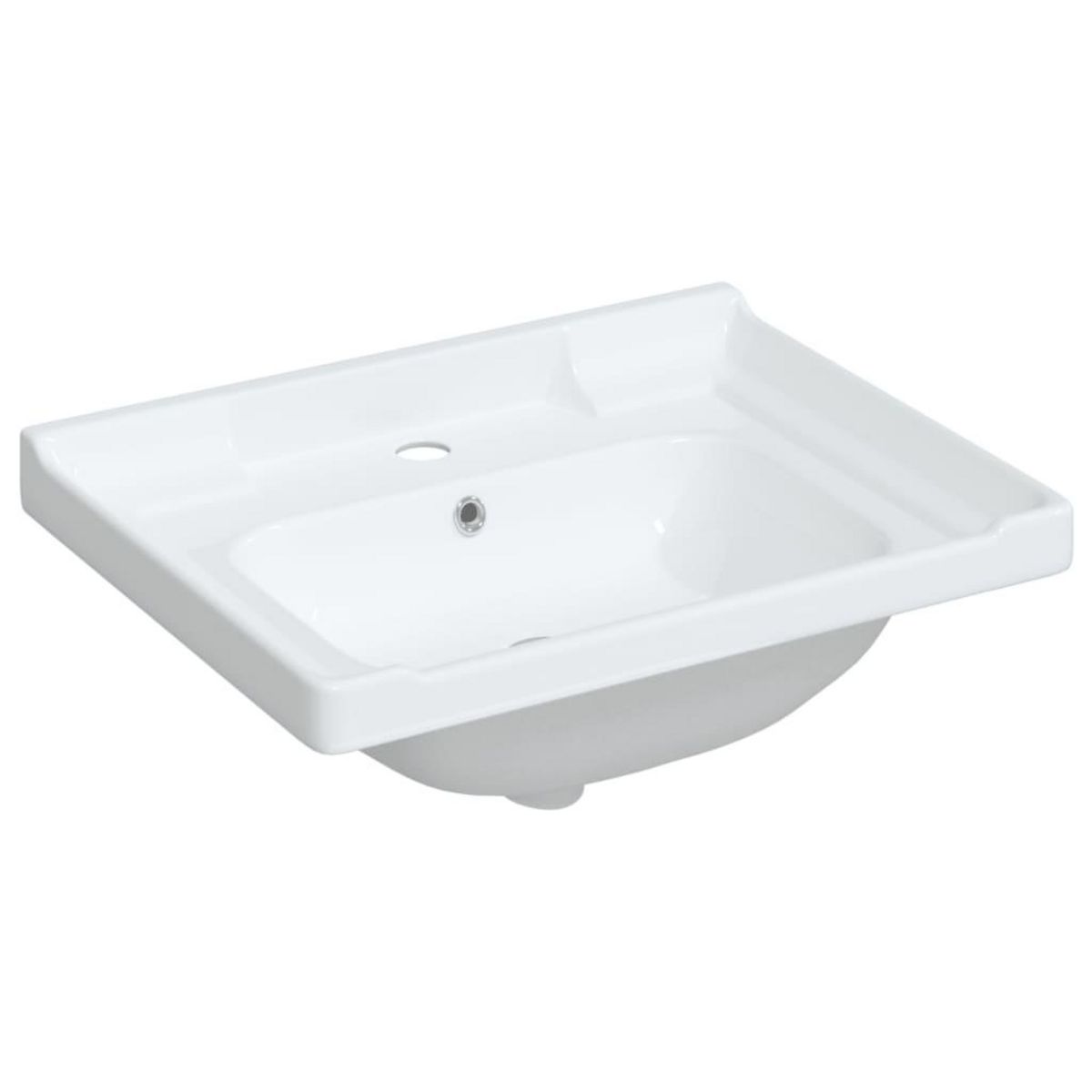 VIDAXL Evier de salle de bain blanc 61x48x23cm rectangulaire ceramique