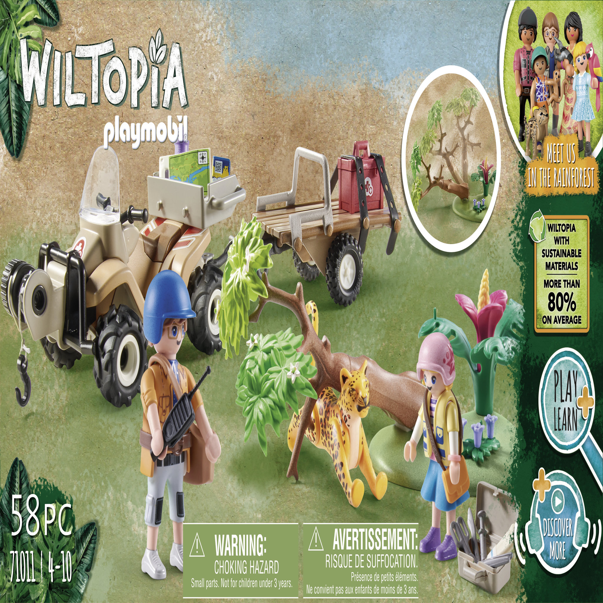 Voir la diapositive 2 : PLAYMOBIL 71011 - Quad de secours pour animaux Wiltopia