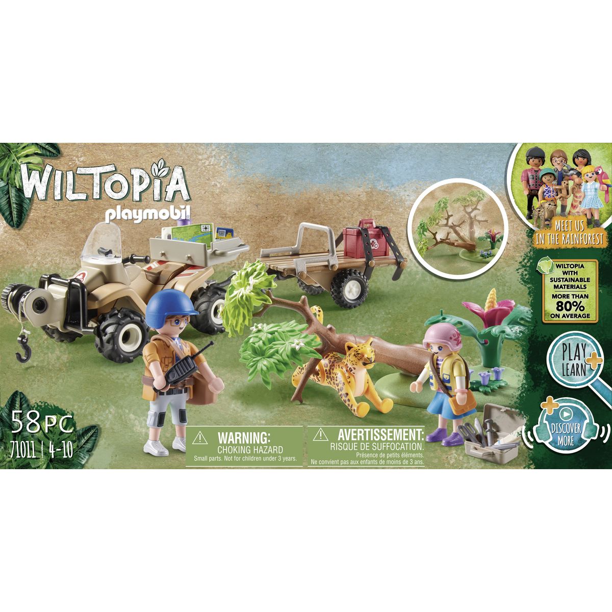 PLAYMOBIL 71011 - Quad de secours pour animaux Wiltopia