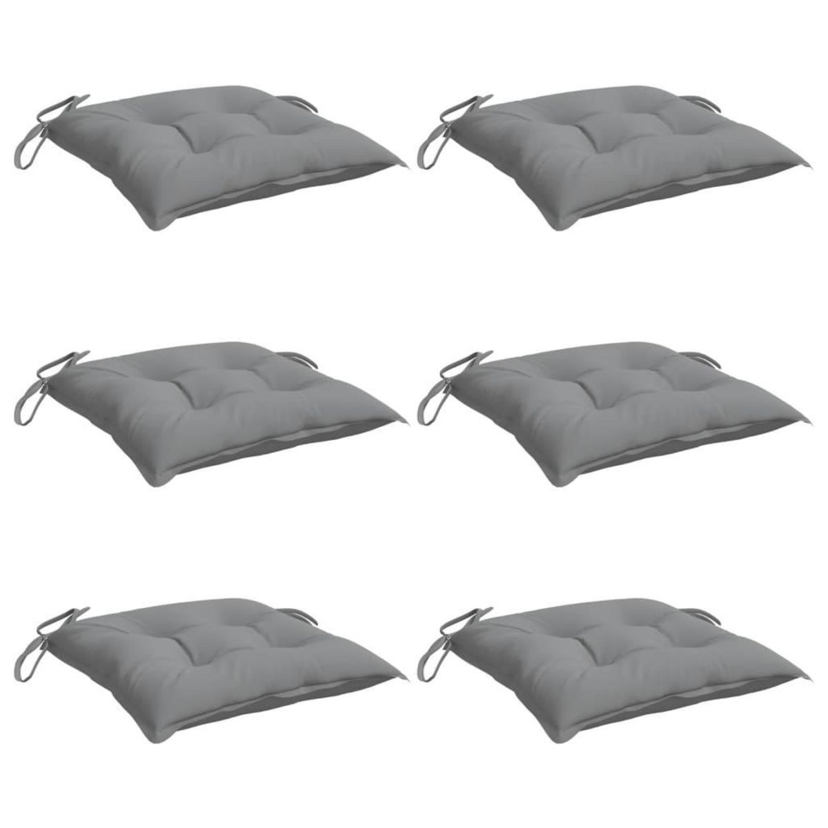 VIDAXL Coussins de chaise lot de 6 gris 50x50x7 cm tissu oxford