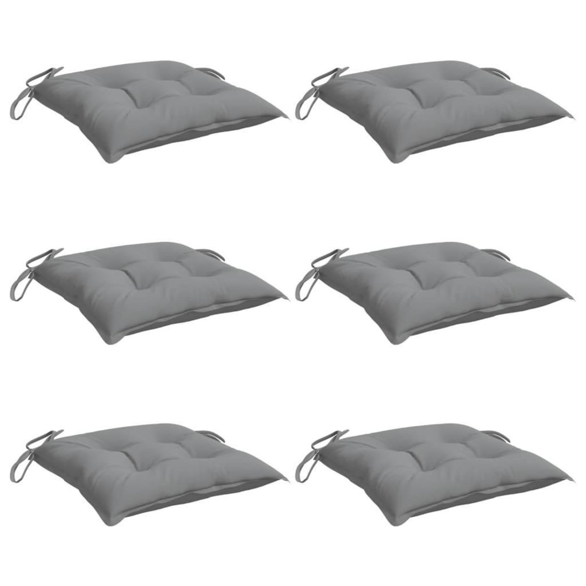 VIDAXL Coussins de chaise lot de 6 gris 50x50x7 cm tissu oxford