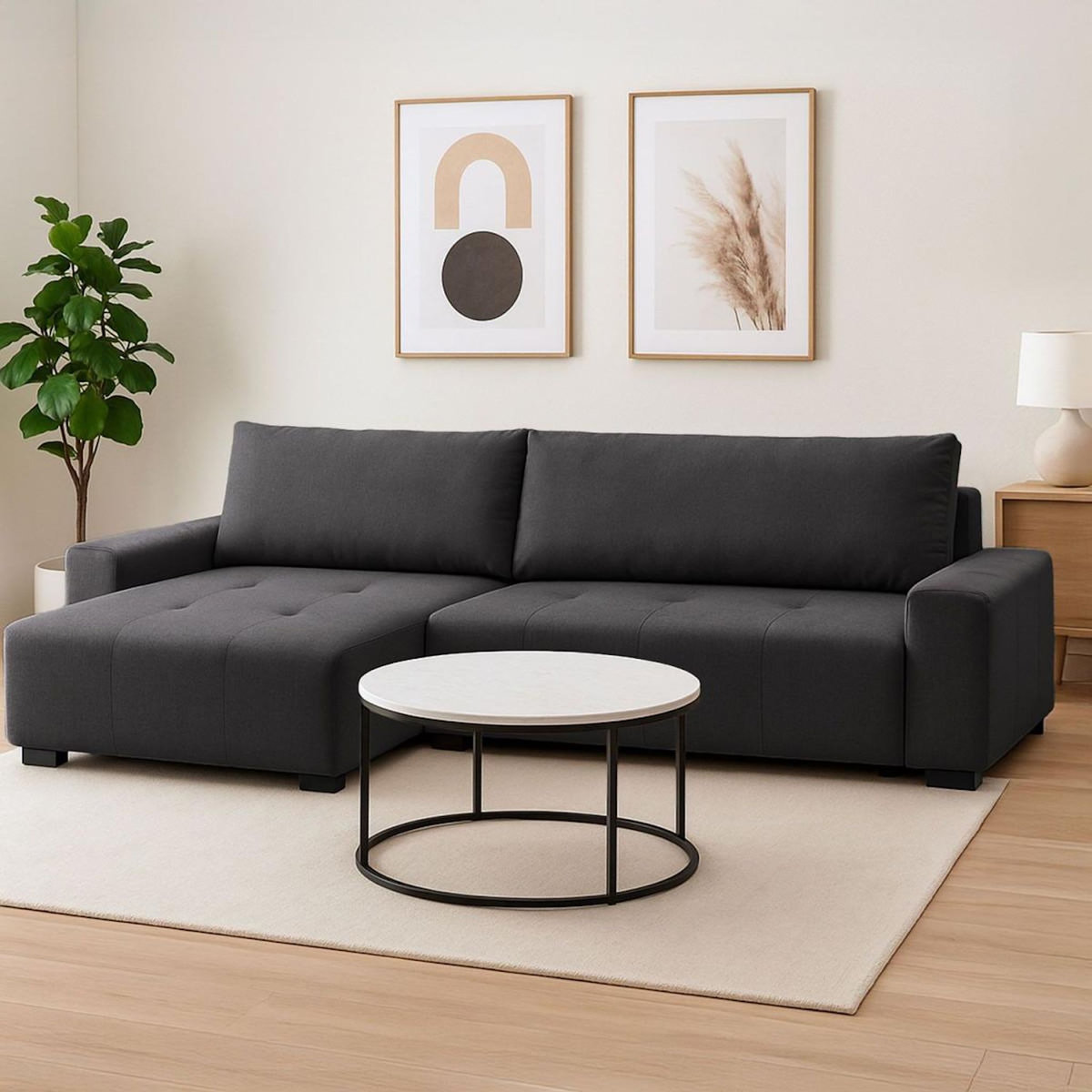 Paris Prix Canapé d'Angle Convertible  Marcus  292cm Noir