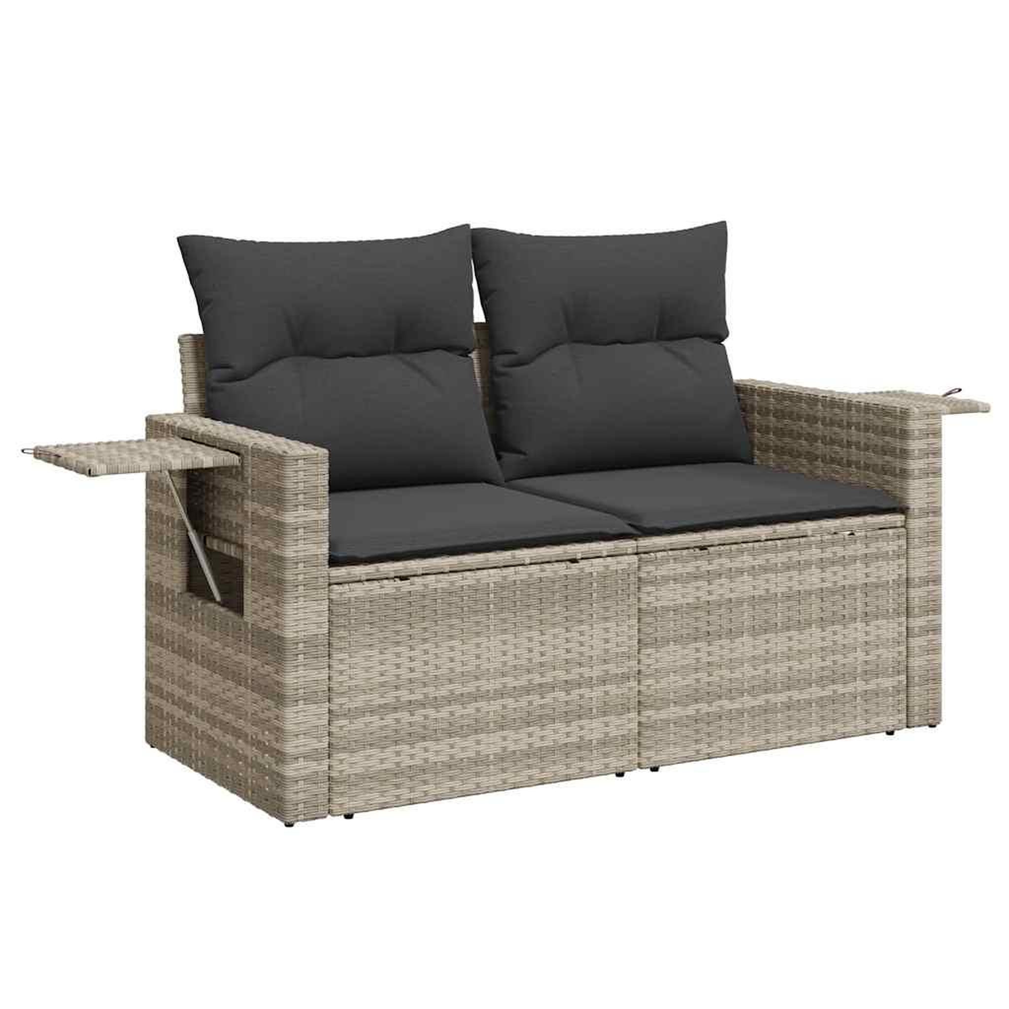 Voir la diapositive 4 : VIDAXL Salon de jardin 8 pcs avec coussins gris clair resine tressee