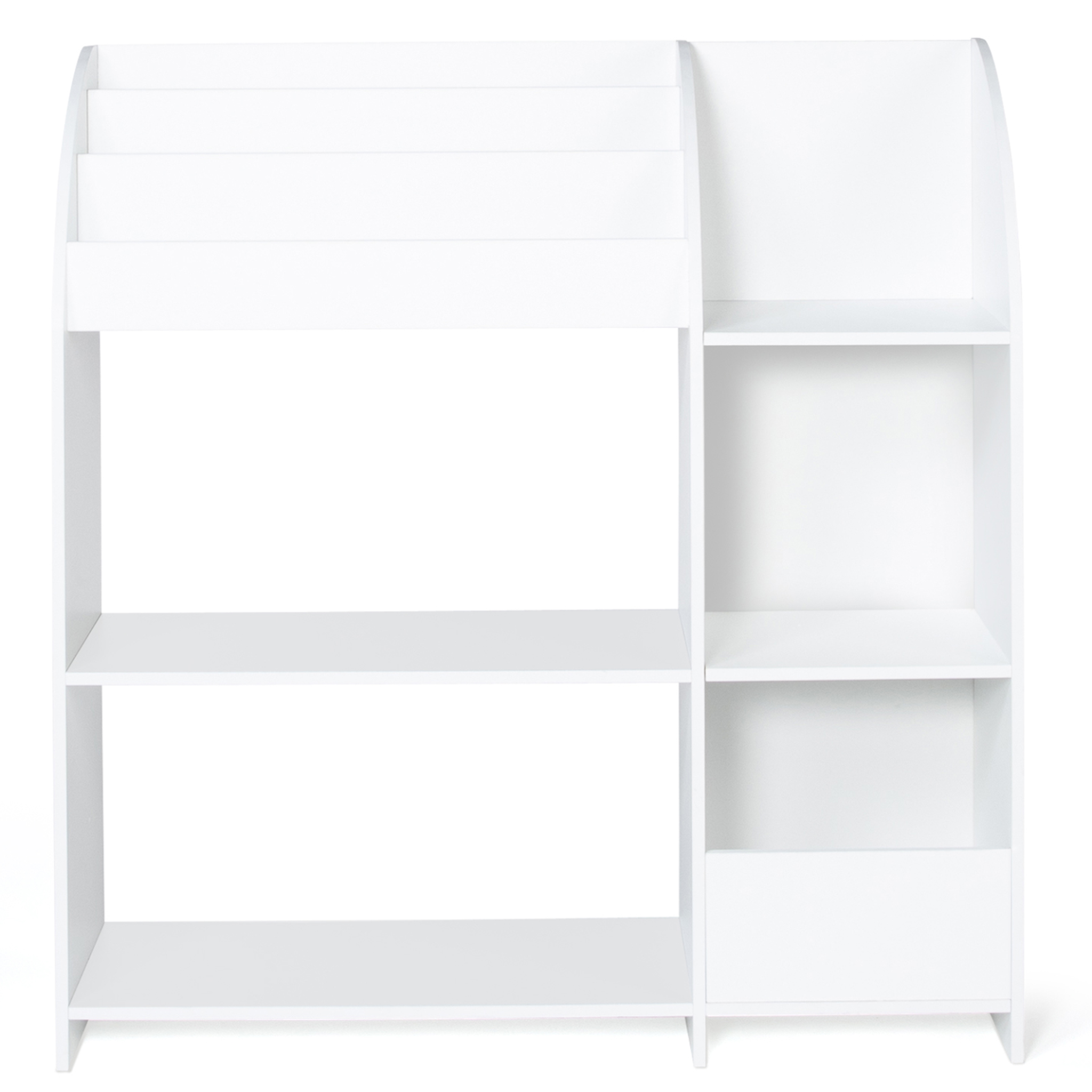 Voir la diapositive 3 : ID MARKET Meuble de rangement emma étagère jouets et bibliothèque enfant en bois blanc