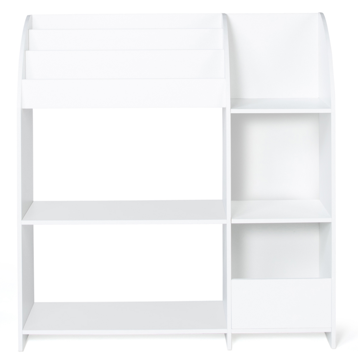 ID MARKET Meuble de rangement EMMA étagère jouets et bibliothèque enfant en bois blanc