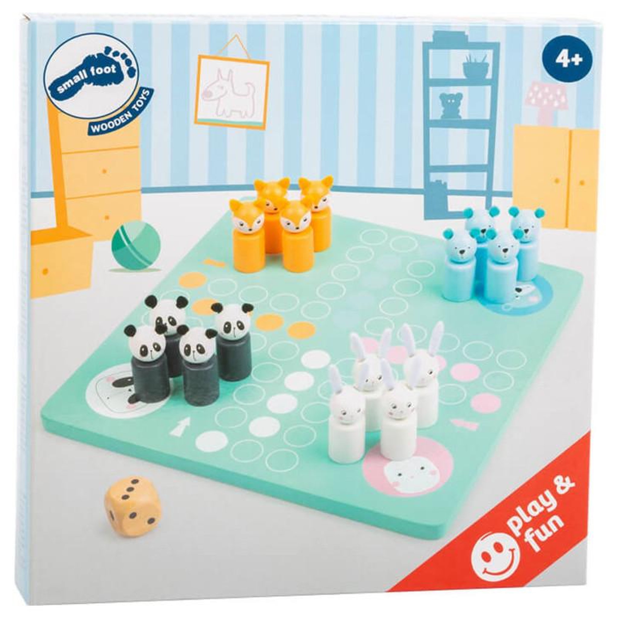 Voir la diapositive 2 : SMALL FOOT Small Foot - Ludo Game Animals Wood 11462