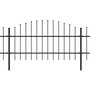 Voir la diapositive 2 : VIDAXL Cloture de jardin avec dessus en forme de lance en acier 1426 x 100 cm Noir