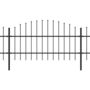 Voir la diapositive 2 : VIDAXL Cloture de jardin avec dessus en forme de lance en acier 1426 x 100 cm Noir