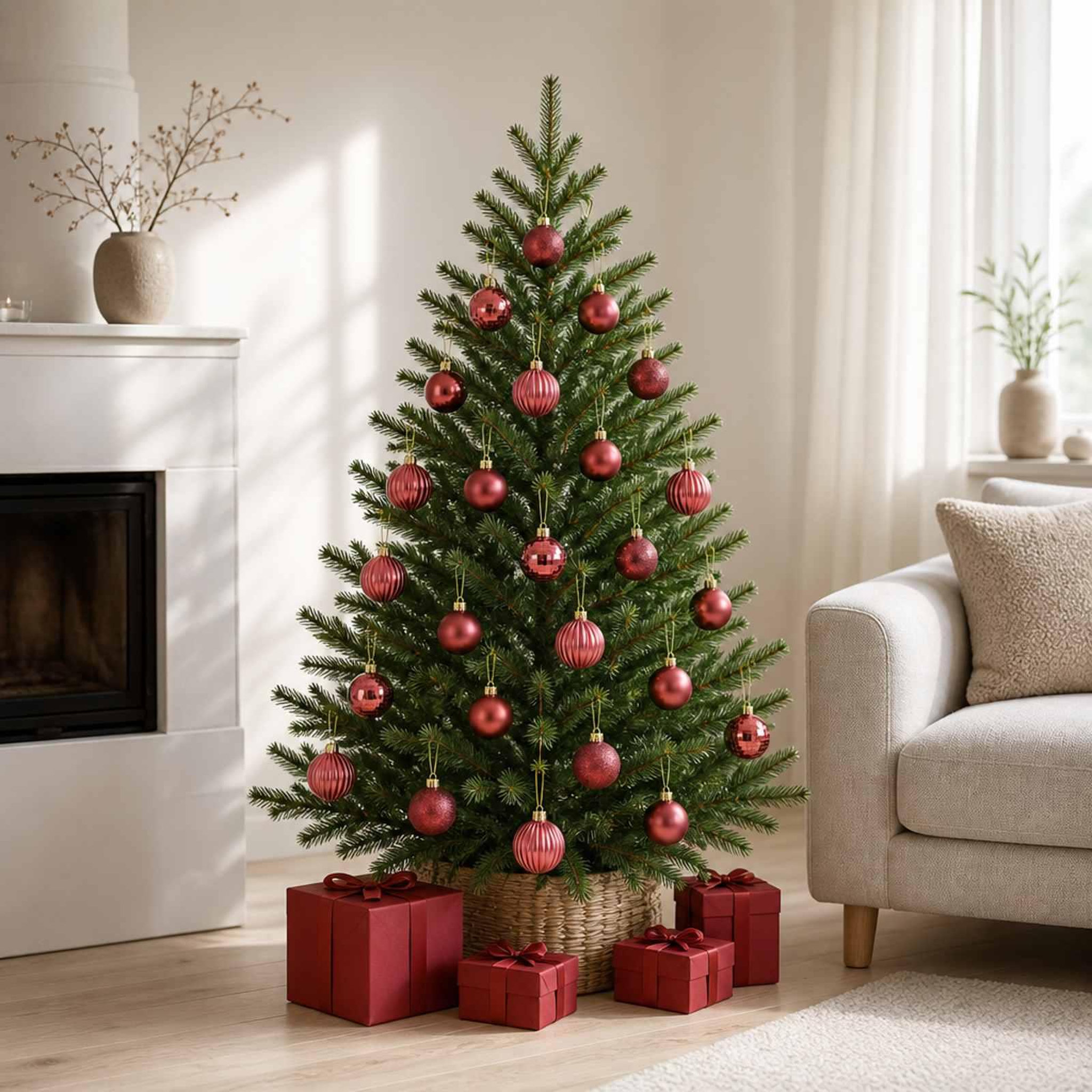 Voir la diapositive 2 : VIDAXL Ensemble de boules de Noël 100 pc Bordeaux 4 cm Polystyrene