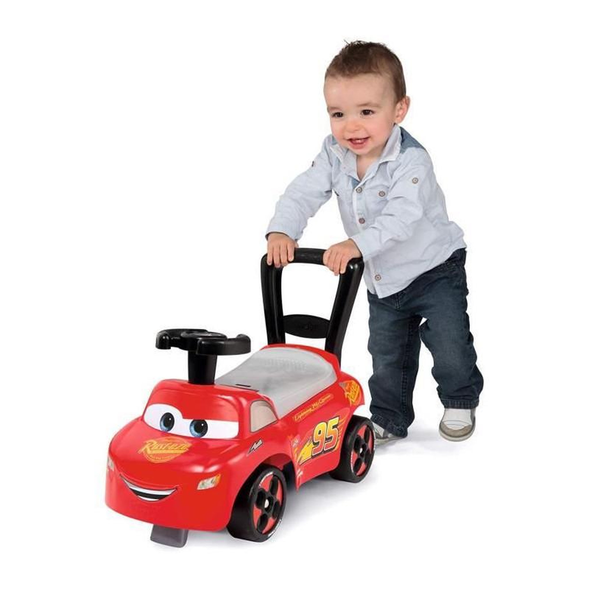 Voir la diapositive 2 : SMOBY Smoby - Cars - Porteur Auto - Fonction Trotteur - Volant Directionnel - Pour Enfant Des 10 Mois - Coffre a Jouets - 720534