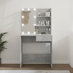 VIDAXL Coiffeuse avec LED Gris beton 74,5x40x141 cm