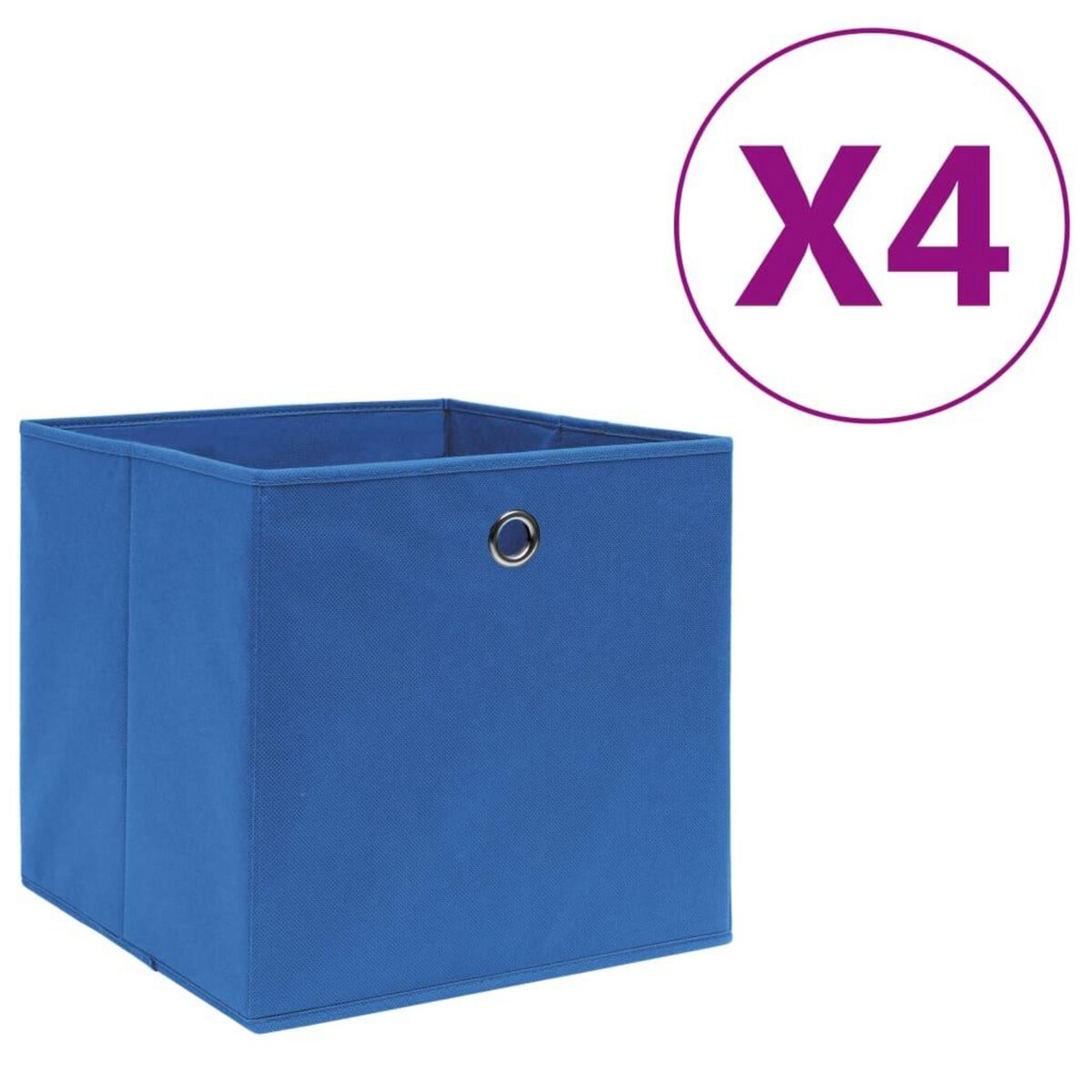 VIDAXL Boîtes de rangement 4 pcs Tissu intisse 28x28x28 cm Bleu