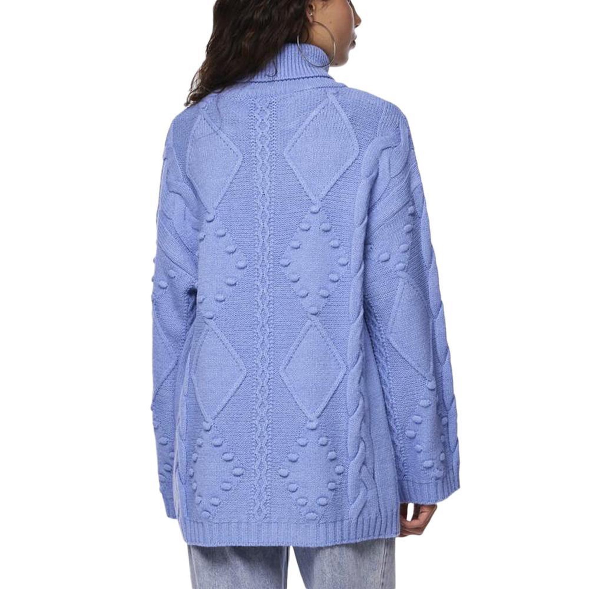 Voir la diapositive 4 : Pieces Pull bleu  femme pieces wide sleeve