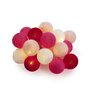 Guirlande lumineuse Spécial Fille de 20 boules coloris rose, rose pâle et rouge