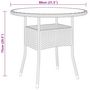 Voir la diapositive 4 : VIDAXL Table de jardin Ø80x75 cm Verre trempe/resine tressee Marron