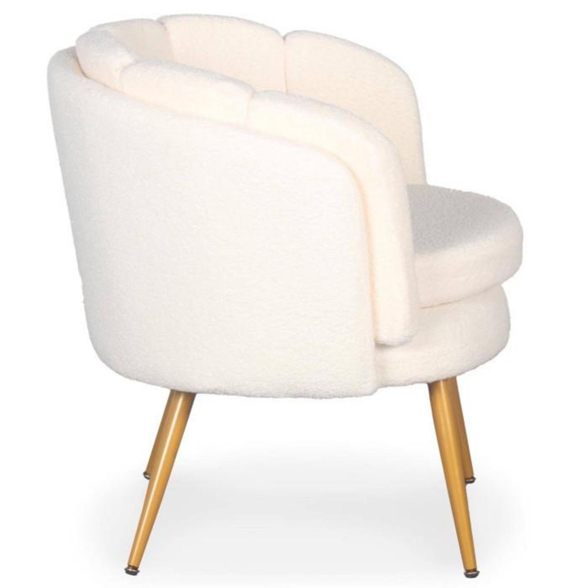 Paris Prix Fauteuil Arrondi en Bouclette  Dabren  80cm Beige