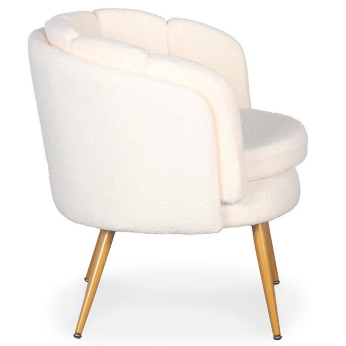 Paris Prix Fauteuil Arrondi en Bouclette  Dabren  80cm Beige