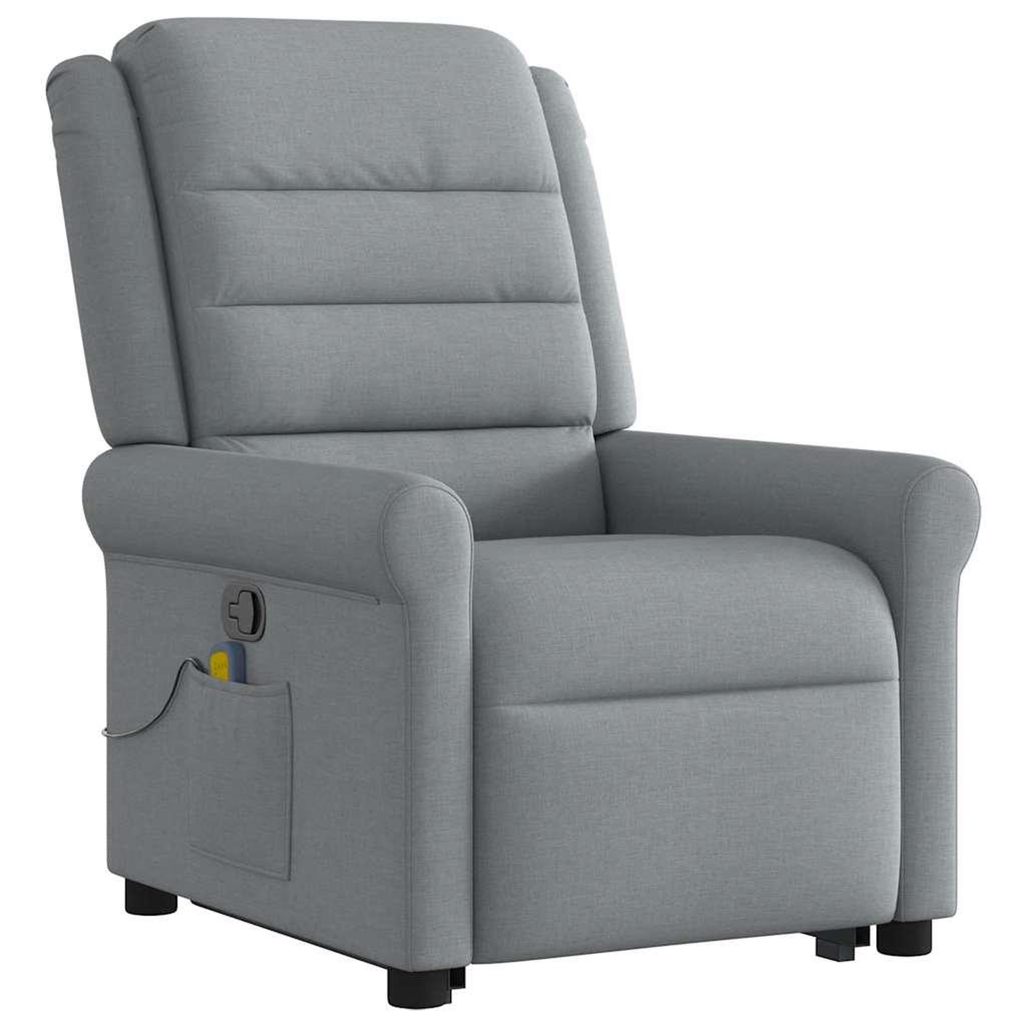 Voir la diapositive 4 : VIDAXL Fauteuil de massage inclinable Gris clair Tissu