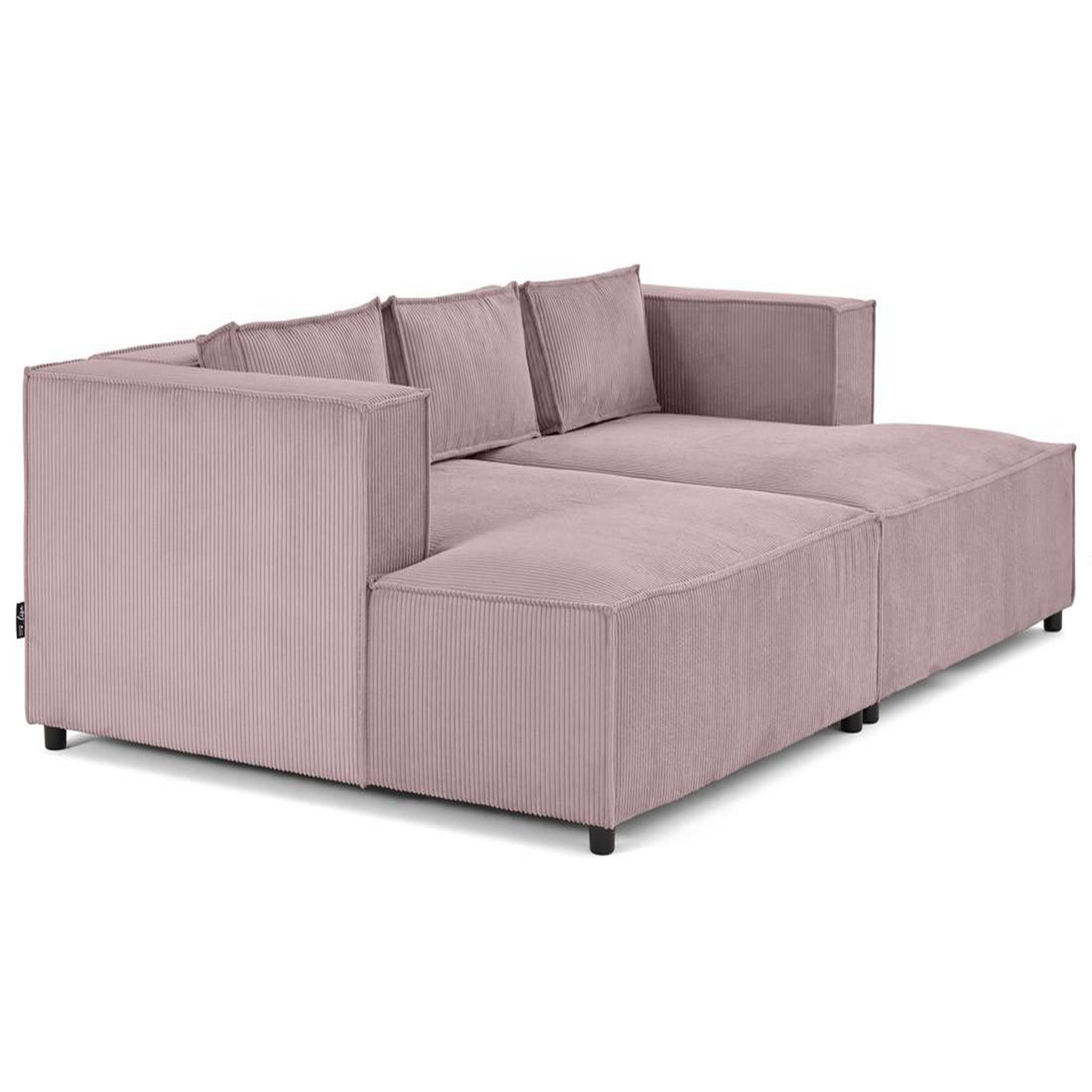 Voir la diapositive 4 : LISA DESIGN Stella - canapé droit 3 places avec double méridienne - assise profonde - en velours côtelé