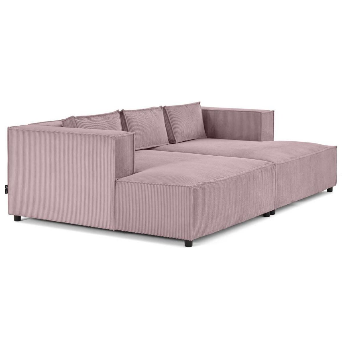 LISA DESIGN Stella - canapé droit 3 places avec double méridienne - assise profonde - en velours côtelé