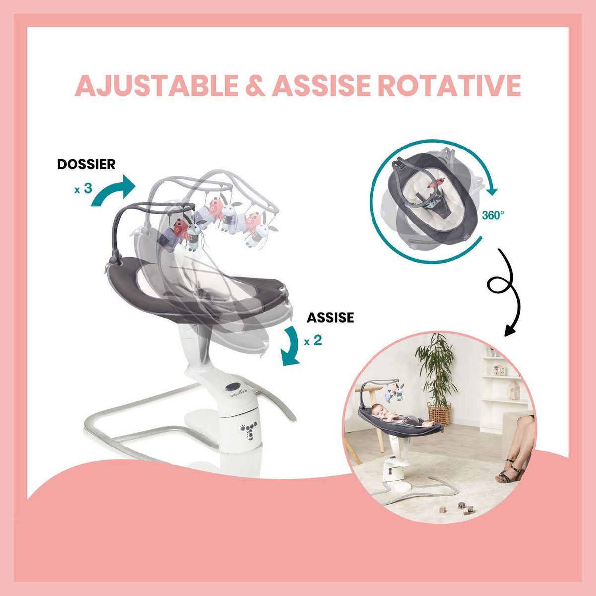 BABYMOOV Transat balancelle bébé Swoon Motion