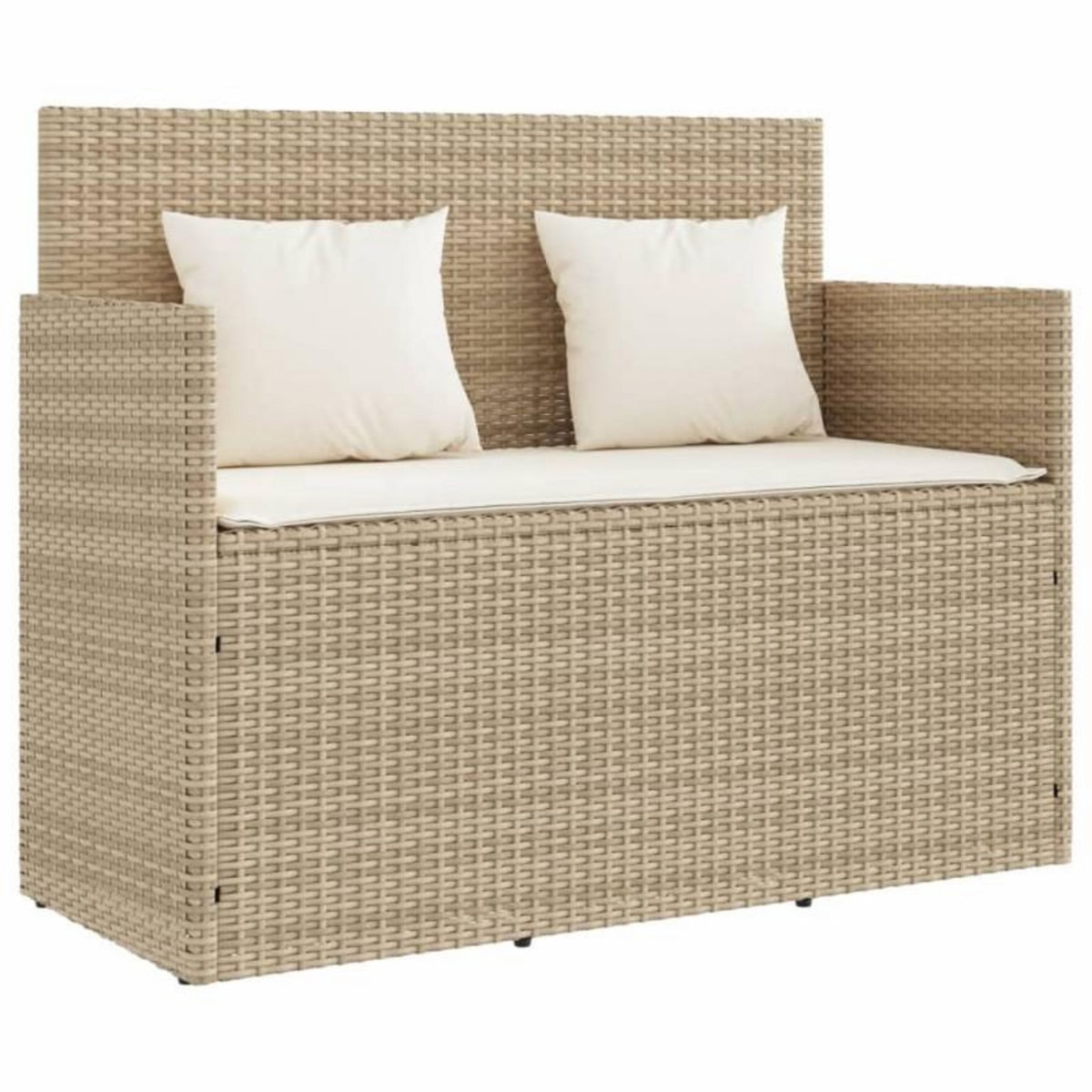 VIDAXL Banc de jardin avec coussins beige résine tressée