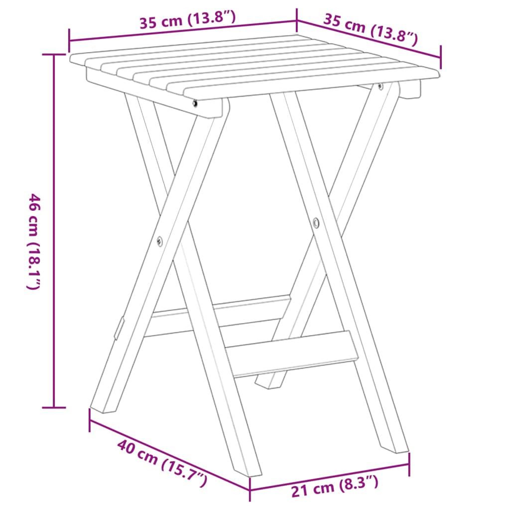 Voir la diapositive 6 : VIDAXL Table d'appoint pliable marron bois de peuplier massif