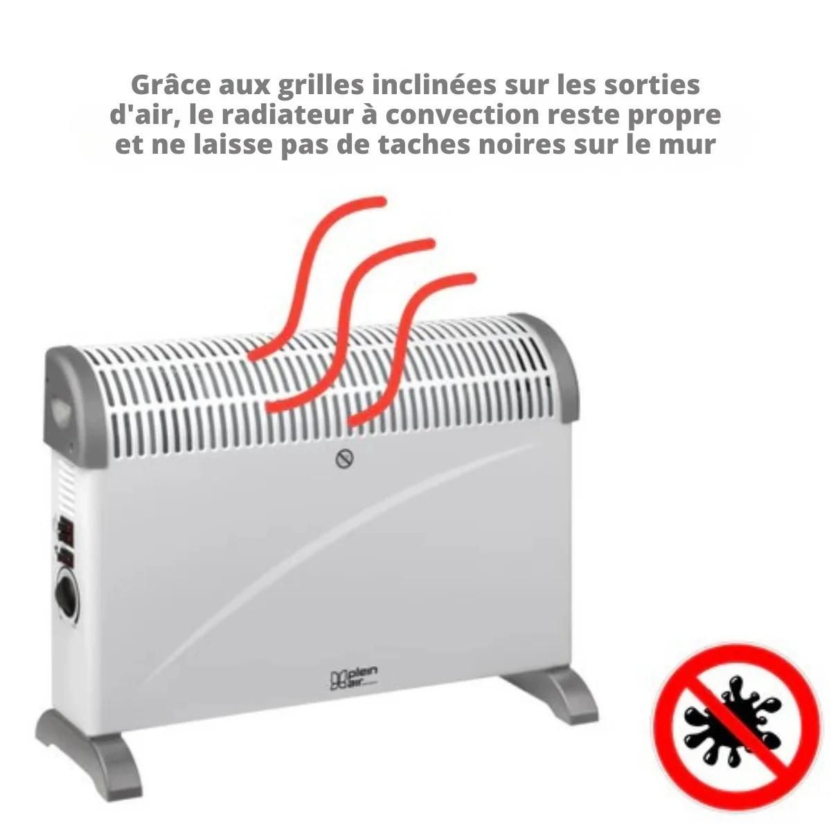 Plein air Chauffage d'appoint Électrique 2000W Radiateur Thermostat réglable, sécurité anti-surchauffe PLEIN AIR