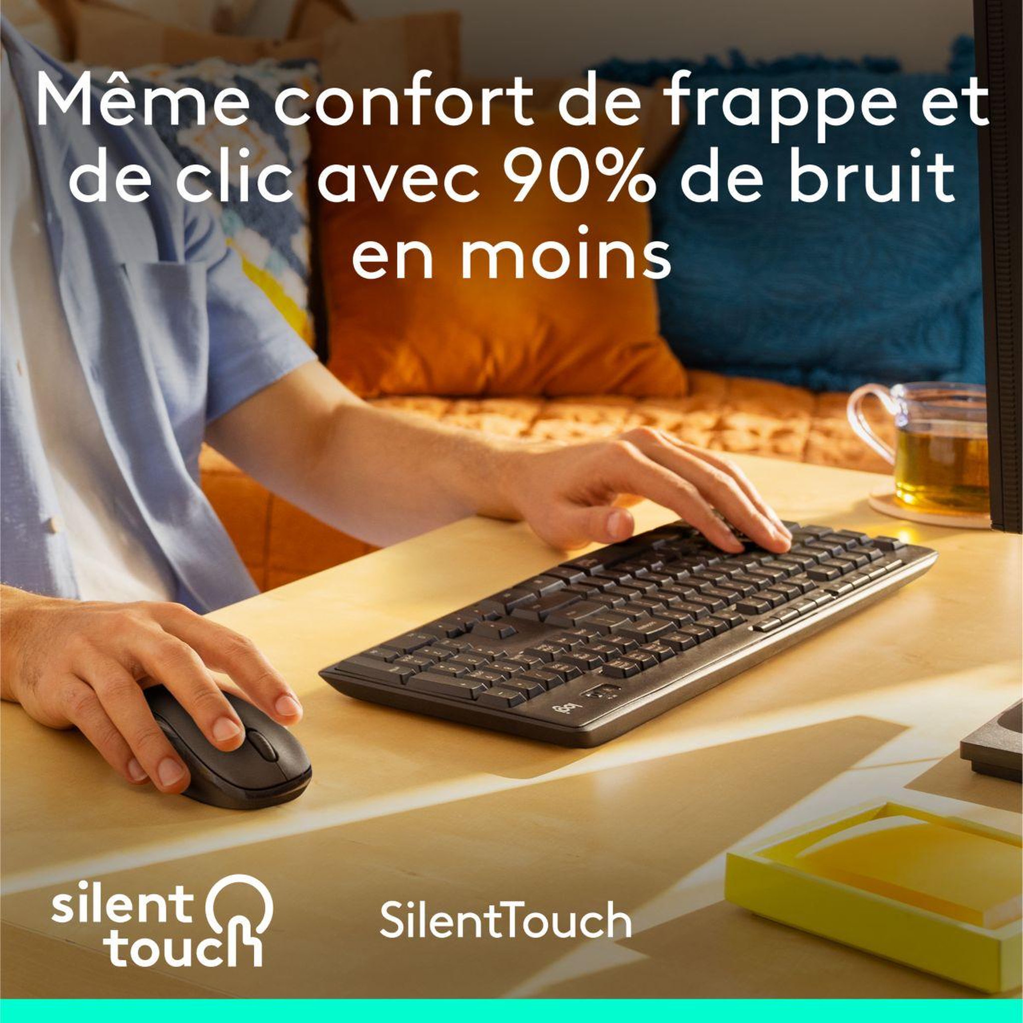 Voir la diapositive 2 : Logitech Clavier + souris mk295 silent wireless combo