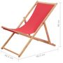 Voir la diapositive 6 : VIDAXL Chaise pliable de plage Tissu et cadre en bois Rouge