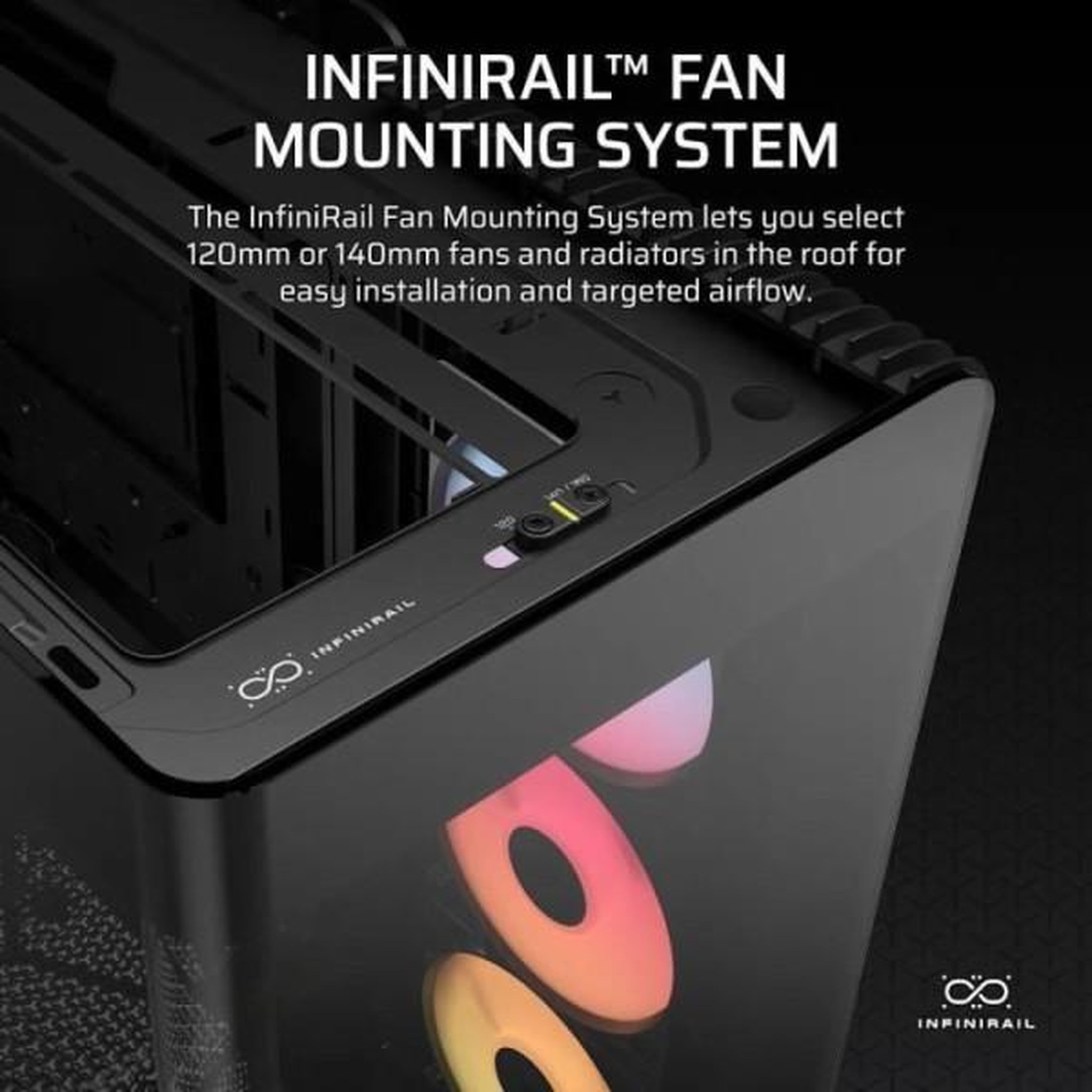 Voir la diapositive 6 : Corsair Boitier pc - corsair - frame 4500x rs-r argb tempered glass mid-tower - 2 radiateurs - noir
