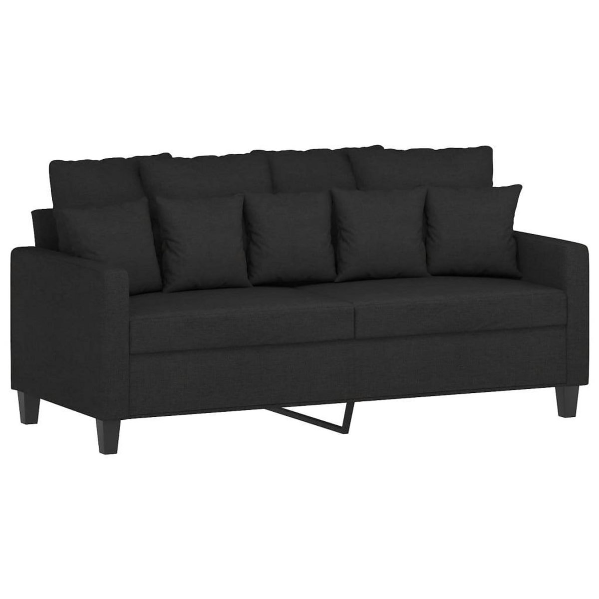 VIDAXL Canape a 2 places Noir 140 cm Tissu